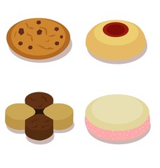 Fototapeta premium Isometric small cookies, vector