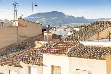 roofs in Monforte del Cid town, Alicante, Spain