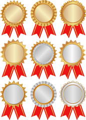 set of isolated award medals