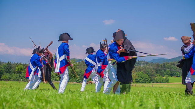 Napoleon army is fighting on battleground