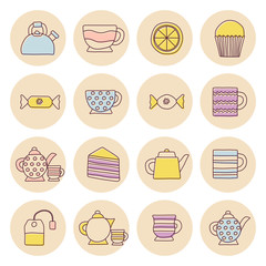 Teatime cartoon objects