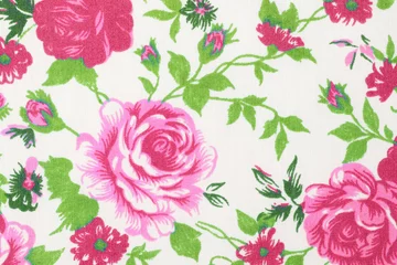 Poster vintage style of tapestry flowers fabric pattern background © peekeedee