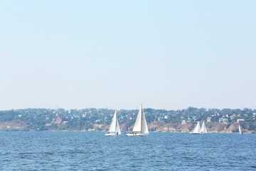 Fototapeta premium Sailing yachts regatta