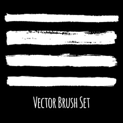 Set of four vector grunge brushes