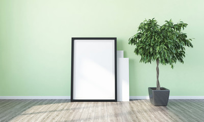 Modern bright interior . 3D render