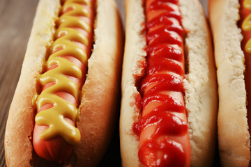 Hot dogs closeup