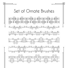 Obraz premium Set of ornate vector brushes.