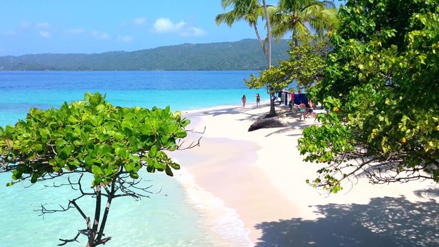 Paradise beach at cayo levatado, samana, domenican republic