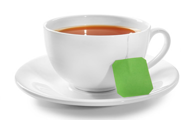 Cup of tea isolated on white background
