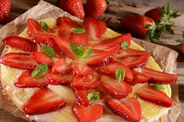 Homemade strawberry tart