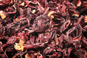 Hibiscus tea, closeup