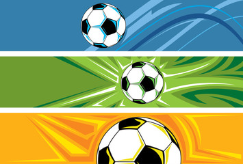 Obraz premium Soccer Ball Banner, Football Abstract Background (Vector Art)