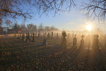 19th Century Cemetery at Sunrise