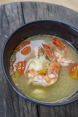 Tom Yam Kung , big shrimp favorite spicy thai cuisine food with