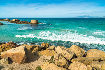 Ancient marine fortifications  in Tarifa. Andalusia. Spain