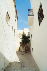 Street in Tarifa, that is a small town in the province of Cadiz. Andalusia. Spain
