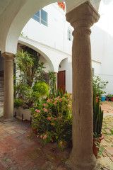 On the streets of the beautiful small town of Tarifa. Andalusia. Spain