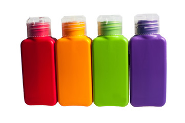 Plastic bottles. Isolated object on a white background.