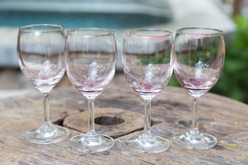 Wine glasses on the table