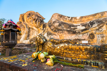 Giant Buddha statue in the historical Park of Ayutthaya, Phra Nakhon Si Ayutthaya, Thailand