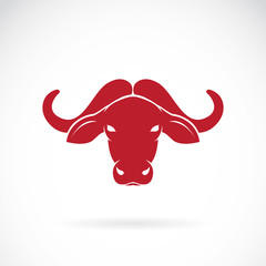 Vector image of an buffalo head on white background