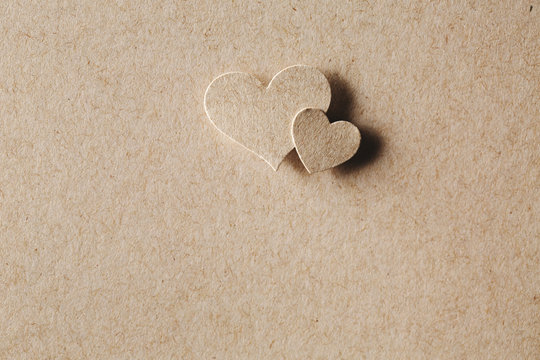 Handmade paper cut hearts