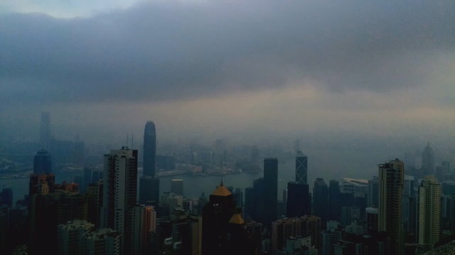 Hong Kong cityscape and harbor from Hong Kong Island (quick timelapse)