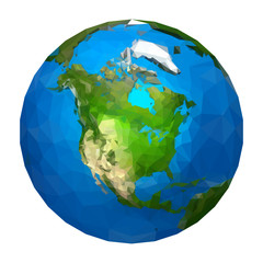 polygonal ball Earth america white