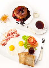 Pancakes with Bacon and Eggs