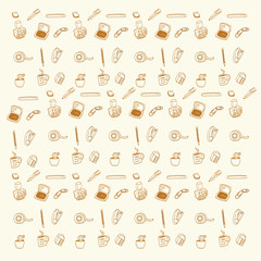 Free Hand drawn stationary doodles pattern background.