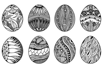 Hand drawn easter eggs