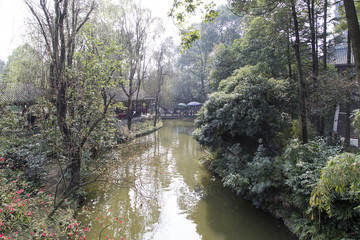 Fototapeta na wymiar spring landscape in a park,chengdu,china