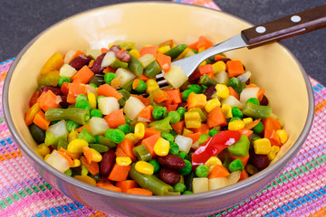Mexican Mix of Vegetables. Tomatoes, Beans, Celery Root, Green B