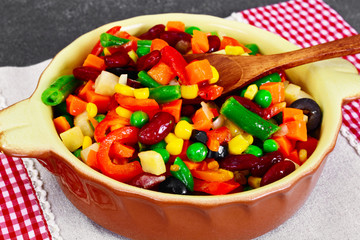 Mexican Mix of Vegetables. Tomatoes, Beans, Celery Root, Green B