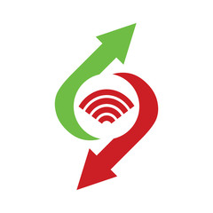 Wireless Signal Interaction Logo Icon