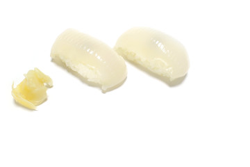 squid nigiri sushi and ginger in the white #2