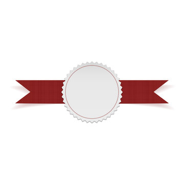 White Label Template on red Ribbon