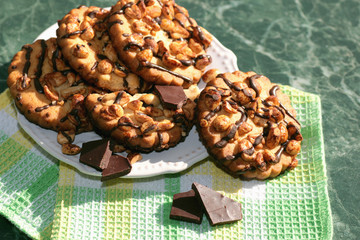 cookies with nuts and chocolate