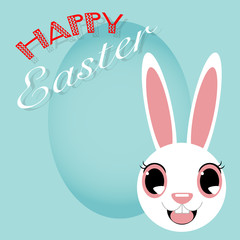 Obraz na płótnie Canvas Happy Easter with smile rabbit. Flat design for business financial marketing banking commercial advertising e-commerce shopping web in minimal concept cartoon illustration.