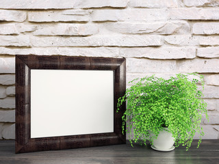 Empty modern style frame, 3D render