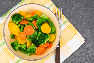 Steamed Vegetables Potatoes, Carrots, Corn, Green Beans, Onion