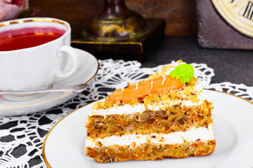 Baking Carrot Cake with Walnuts