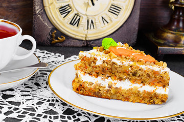 Baking Carrot Cake with Walnuts