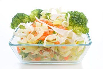 chopped raw vegetables