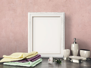 Empty modern style frame, 3D render