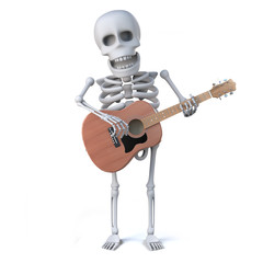 3d Skeleton plays guitar