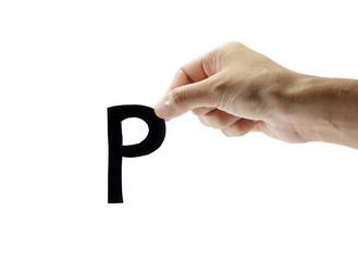 hand hold letter p