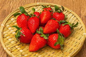 Fresh strawberry of the organic farming