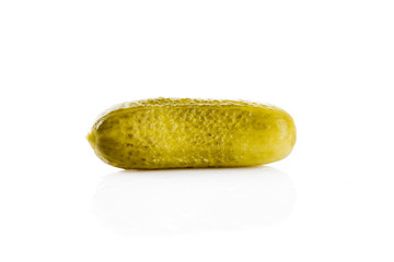 Marinated pickled cucumber isolated on white background
