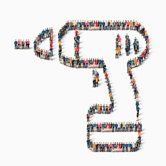 people  drill tools icon